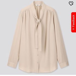 NWOT Rayon bow tie long sleeve shirt